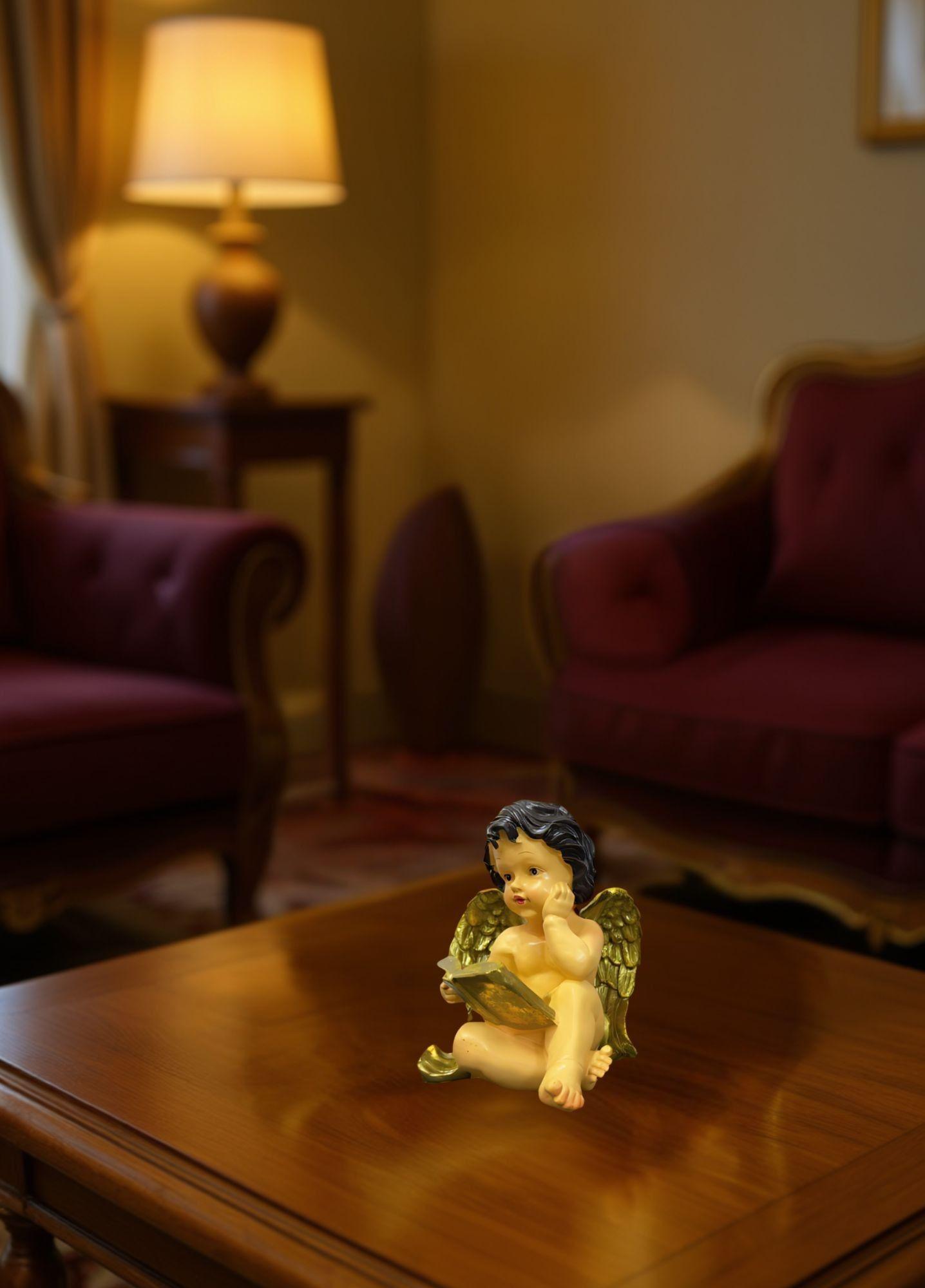 Figura Decorativo Estatua Ángel Sentado Adorno Hogar Jhn-5