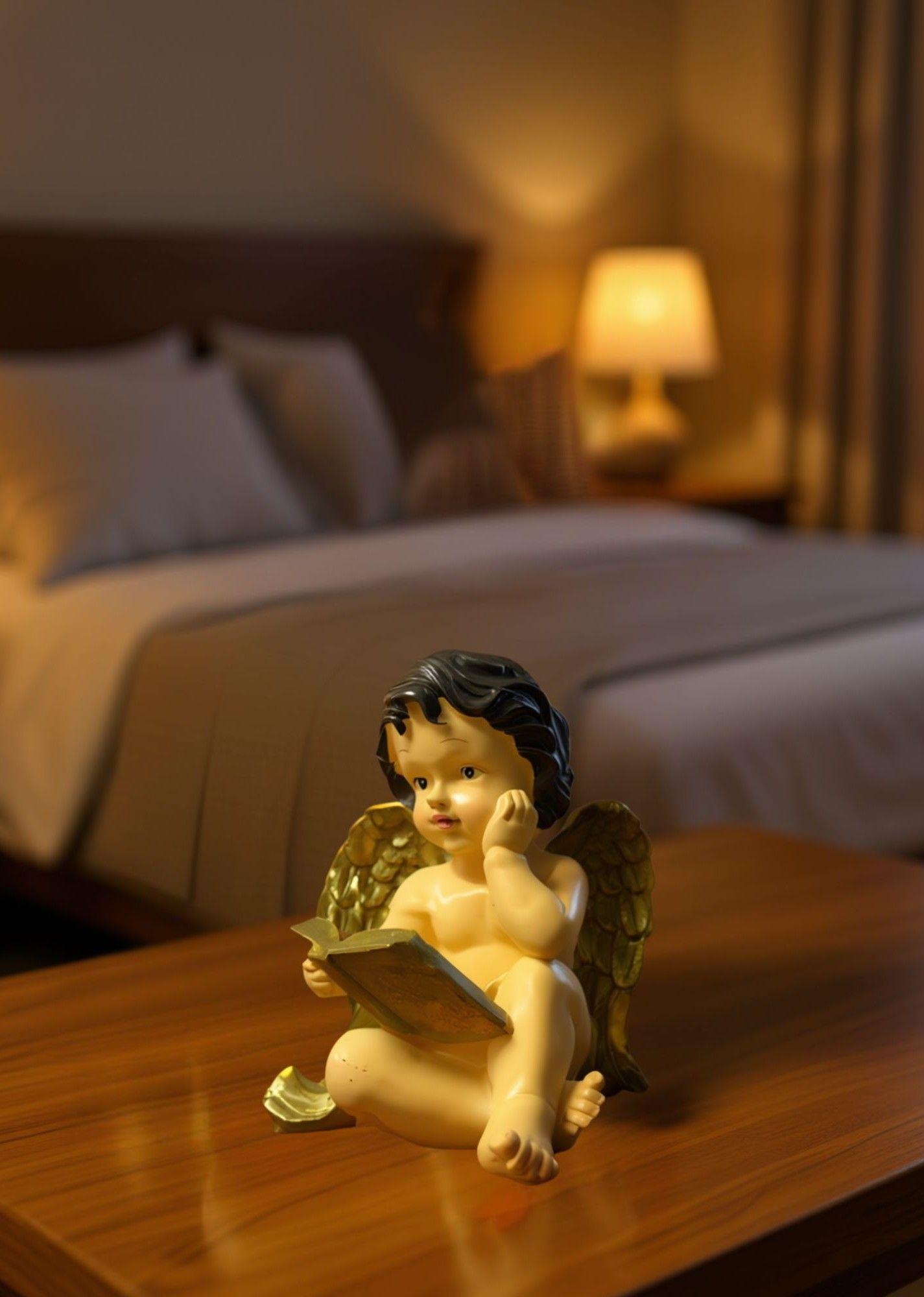 Figura Decorativo Estatua Ángel Sentado Adorno Hogar Jhn-6