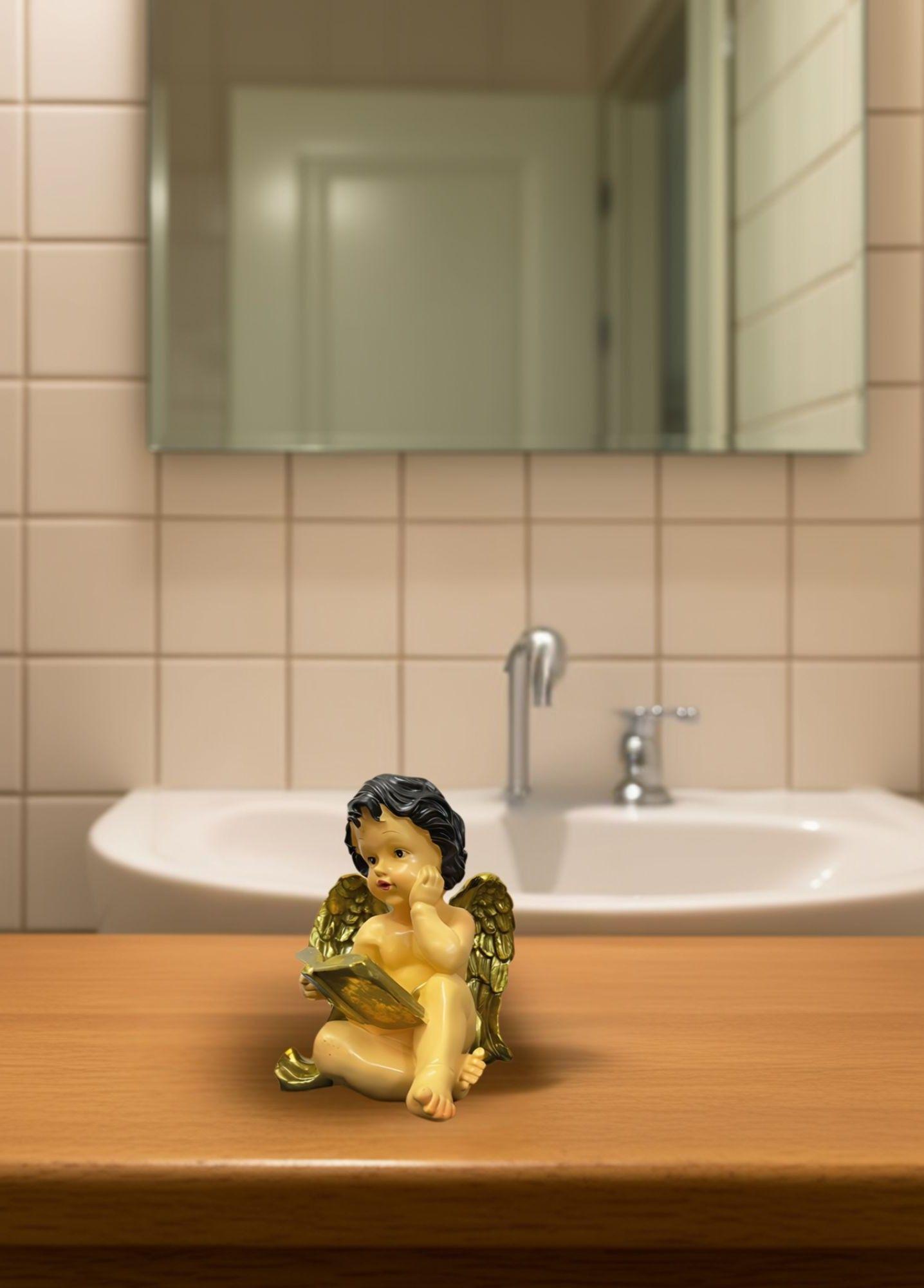 Figura Decorativo Estatua Ángel Sentado Adorno Hogar Jhn-7