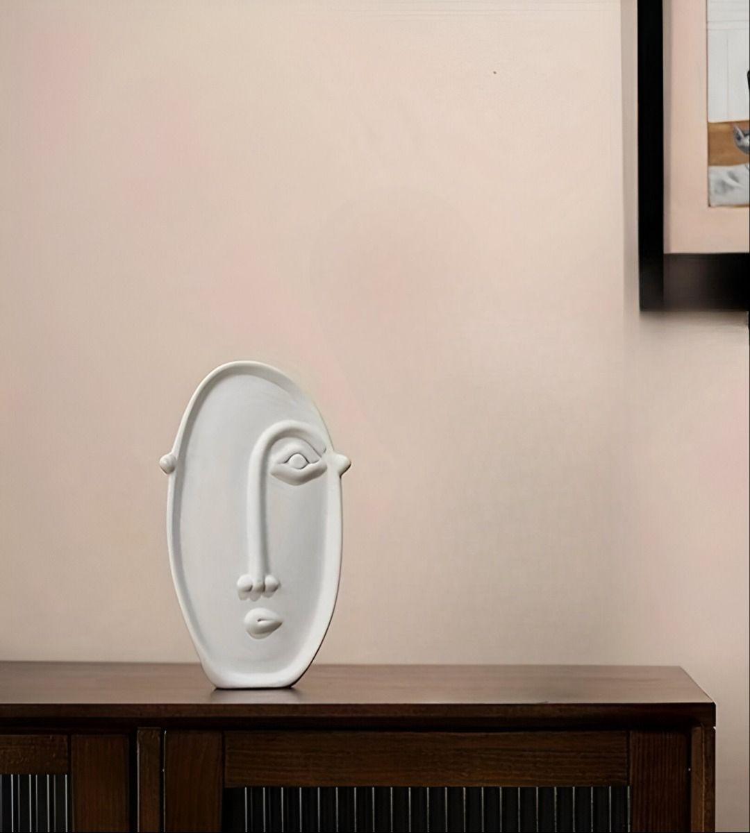 Set 2 Jarrón Cerámica Decoración Nórdico Flores Blanco Jhn-7