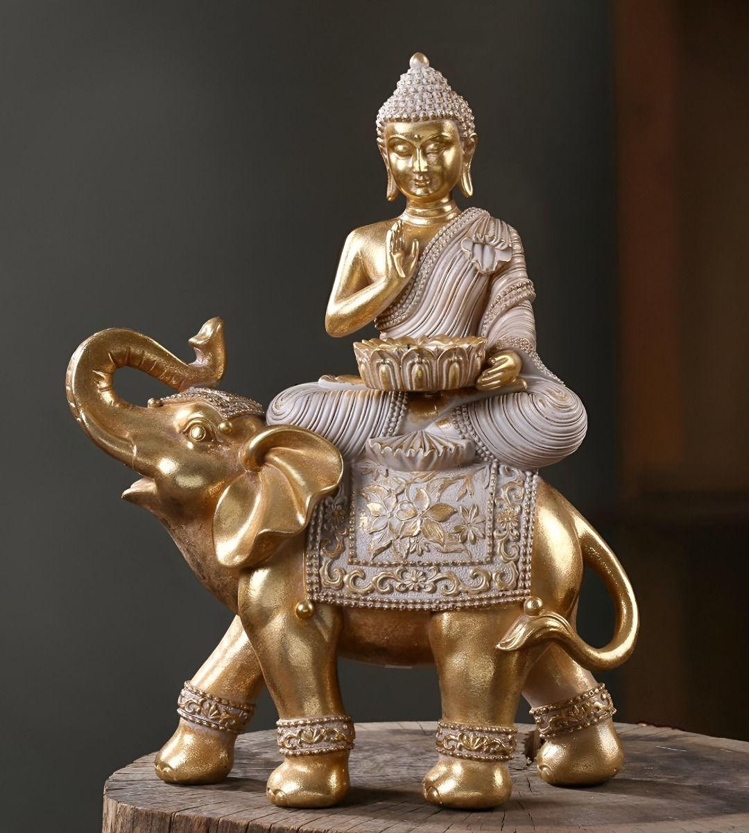 Portavelas Decorativo Mesa Estatua Elefante Zen Hogar Jhn-8