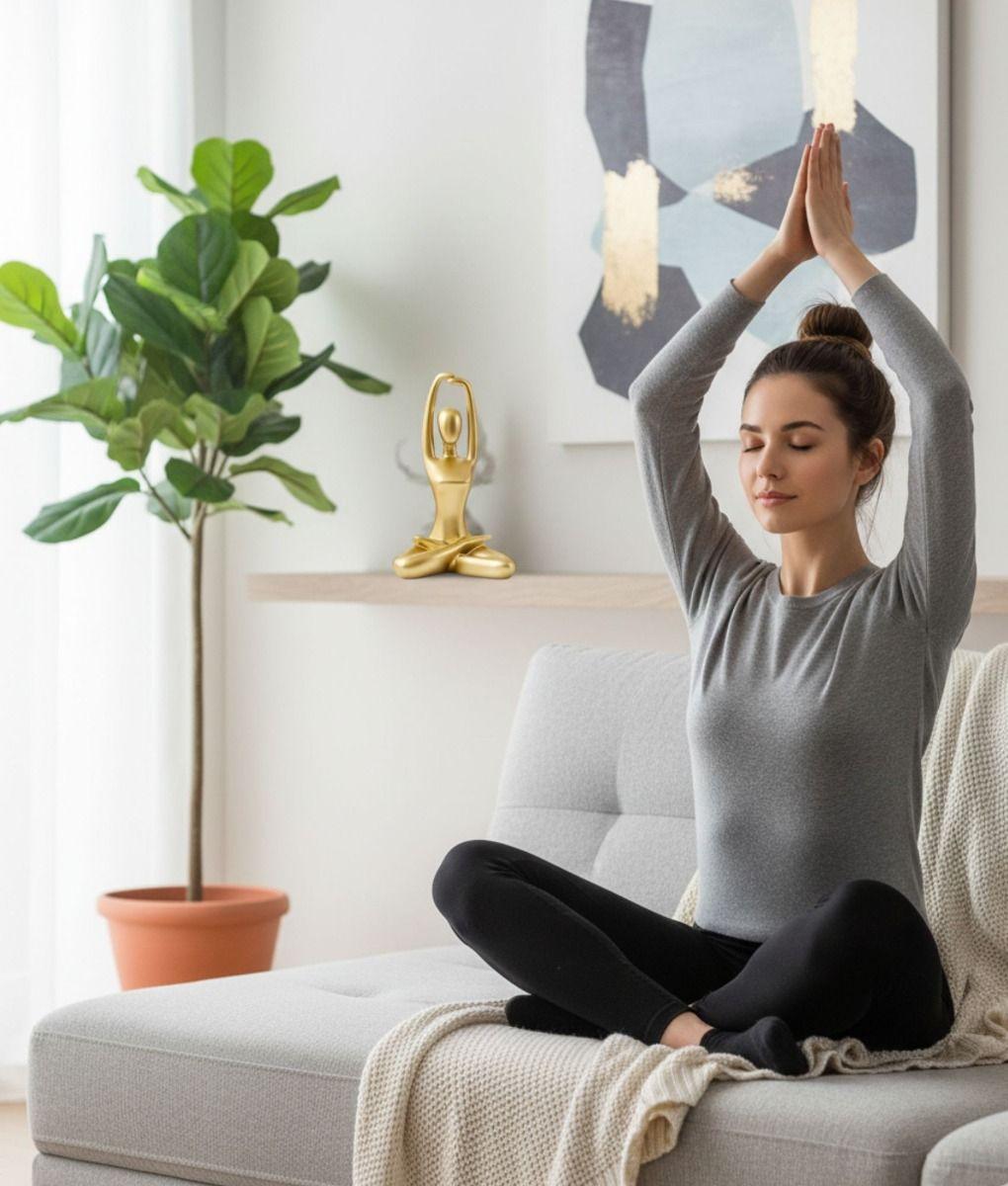 Figura Decorativa Yoga Estatua Meditación Adorno Hogar Jhn-4