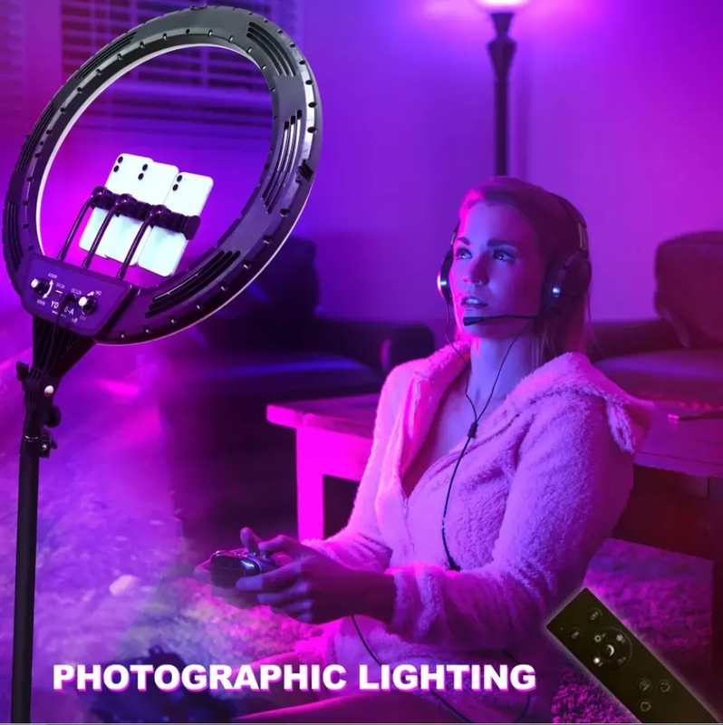 Aro Luz Rgb Soporte Teléfono Iluminacion Divertidad Rondon-4
