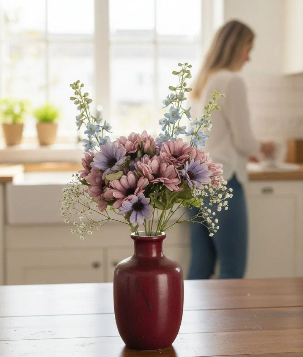 Set 2 Flores Artificiales Ramo Campestre Decorativo Jhn-2