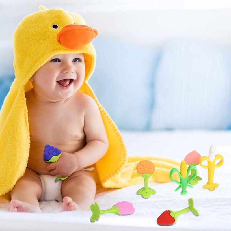 Set 6 Mordedores Silicona Cepillo Dientes Encias Bebes Lau-9