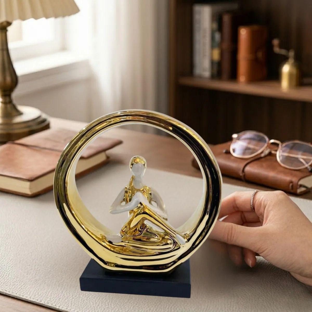 Figura Decorativa Meditación Gratitud Yoga Relajación ALJ-2