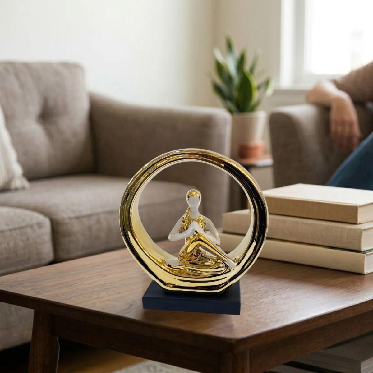 Figura Decorativa Meditación Gratitud Yoga Relajación ALJ-6
