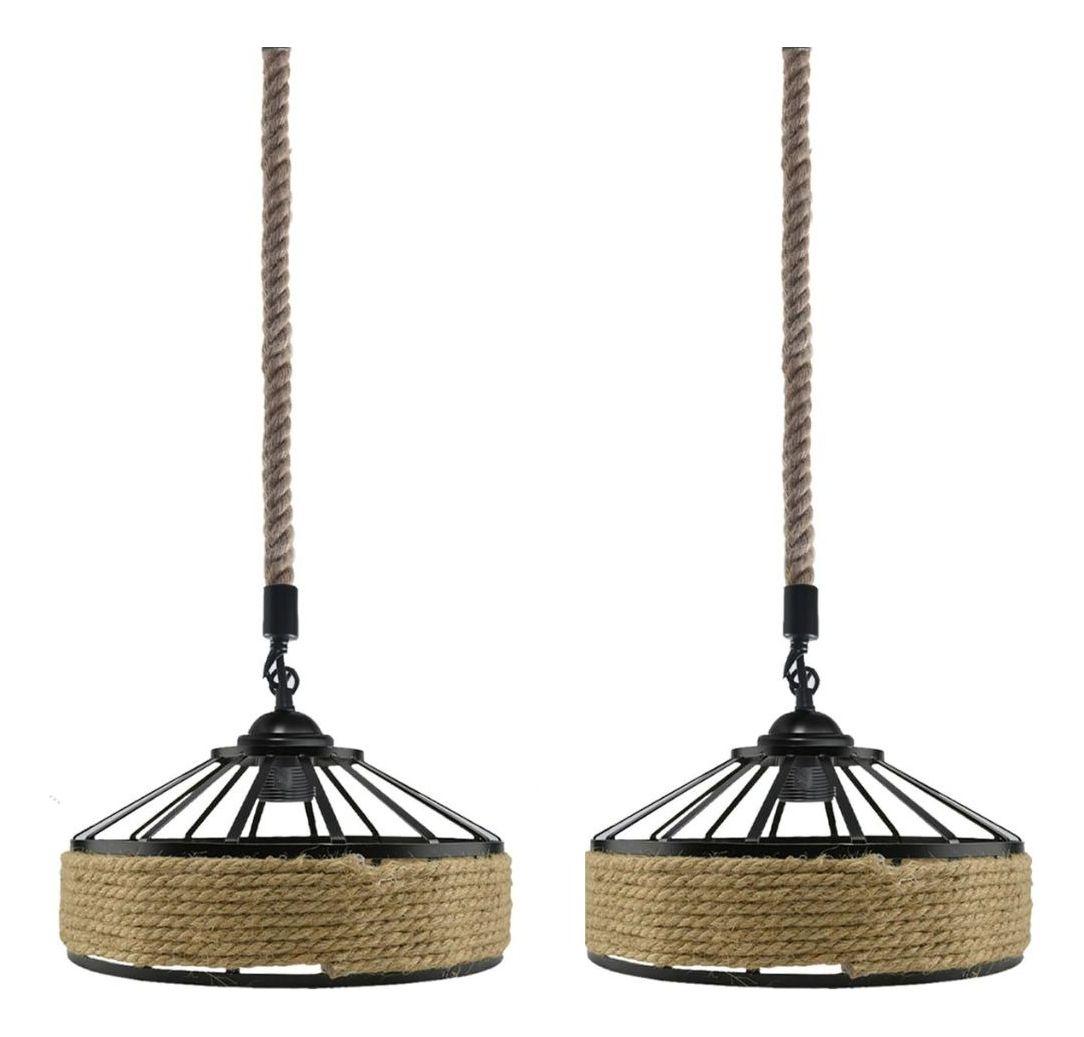 LAMPARA COLGANTE CUERDA CAÑAMO VITANGE COMEDOR HOGAR LAU-4