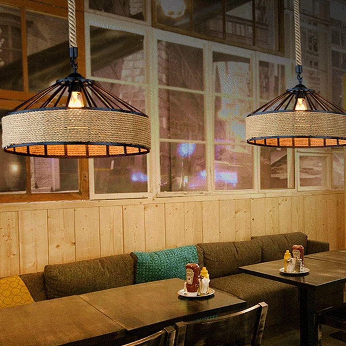 LAMPARA COLGANTE CUERDA CAÑAMO VITANGE COMEDOR HOGAR LAU-5