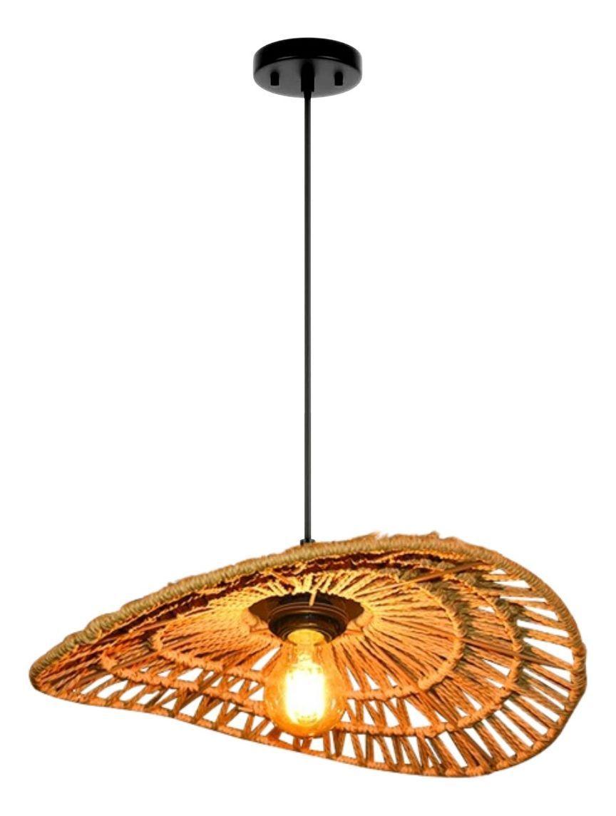 Lámpara Colgante Techo Tejida Rústica Creativa 30cm Jhn-2