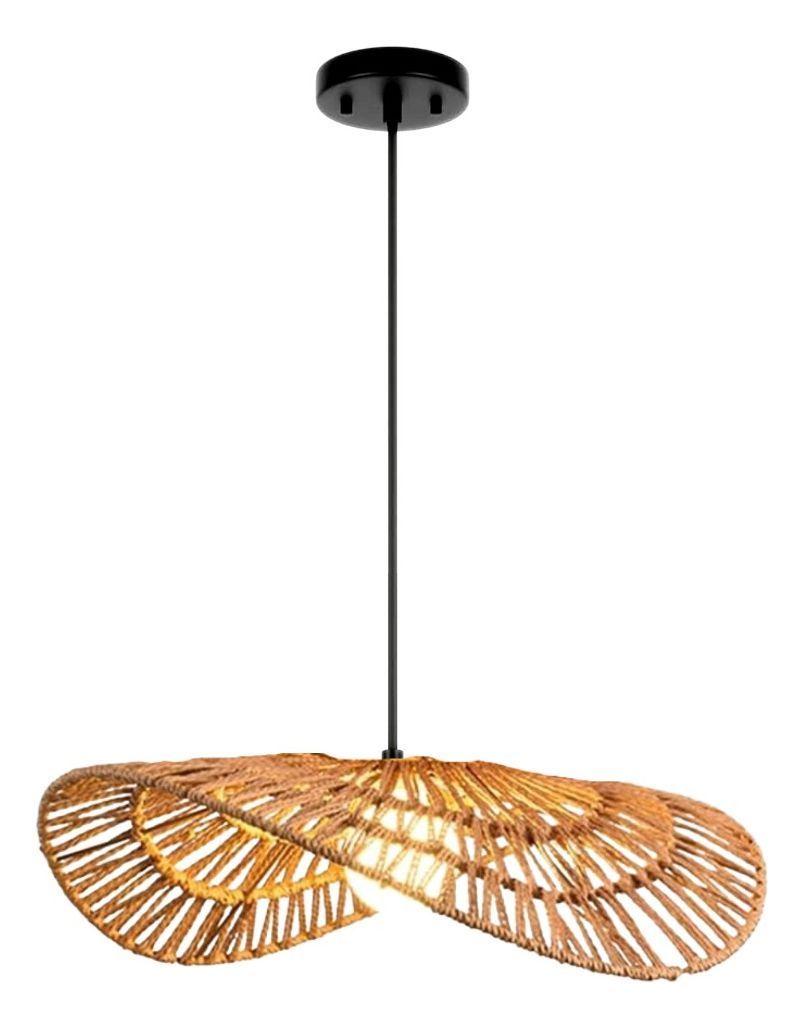 Lámpara Colgante Techo Tejida Rústica Creativa 30cm Jhn-3