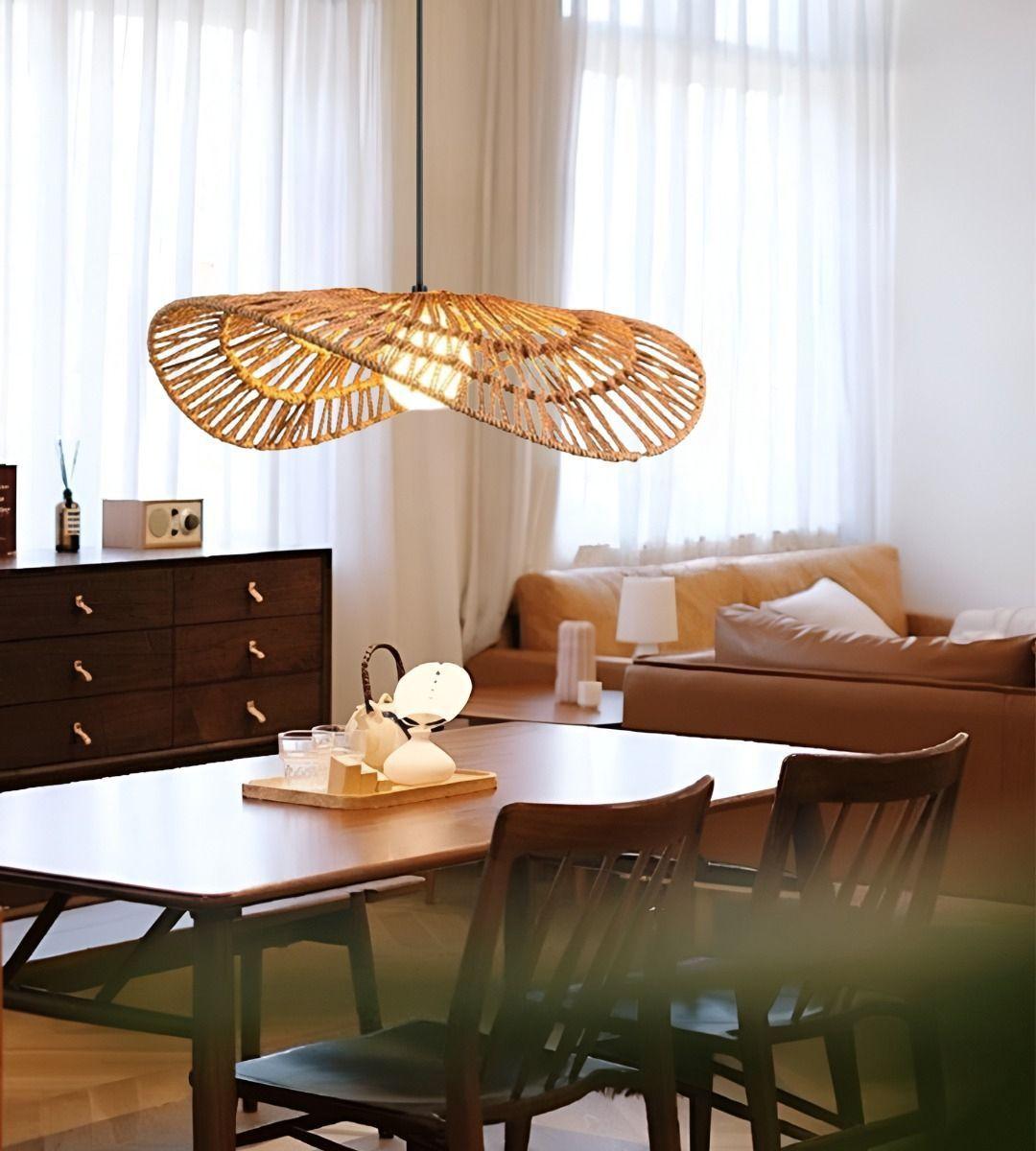 Lámpara Colgante Techo Tejida Rústica Creativa 30cm Jhn-7