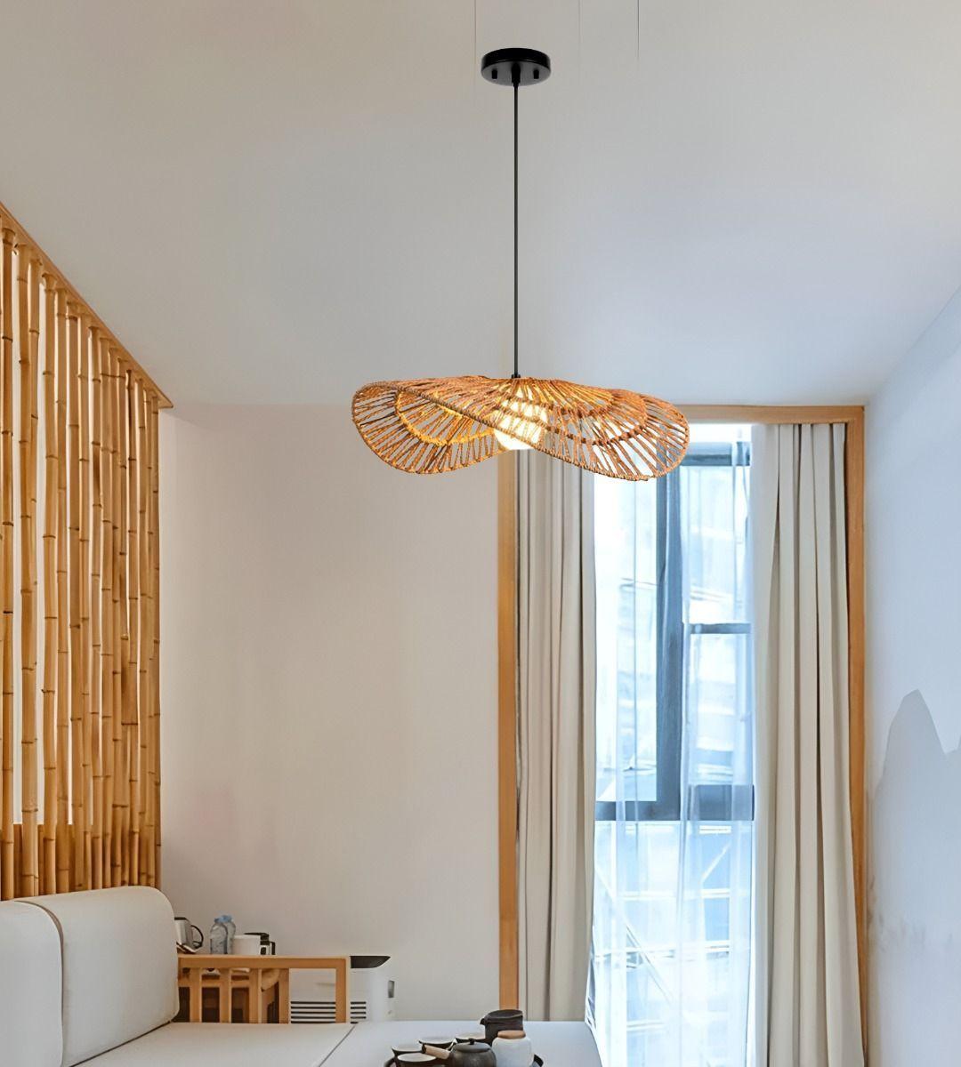 Lámpara Colgante Techo Tejida Rústica Creativa 30cm Jhn-8