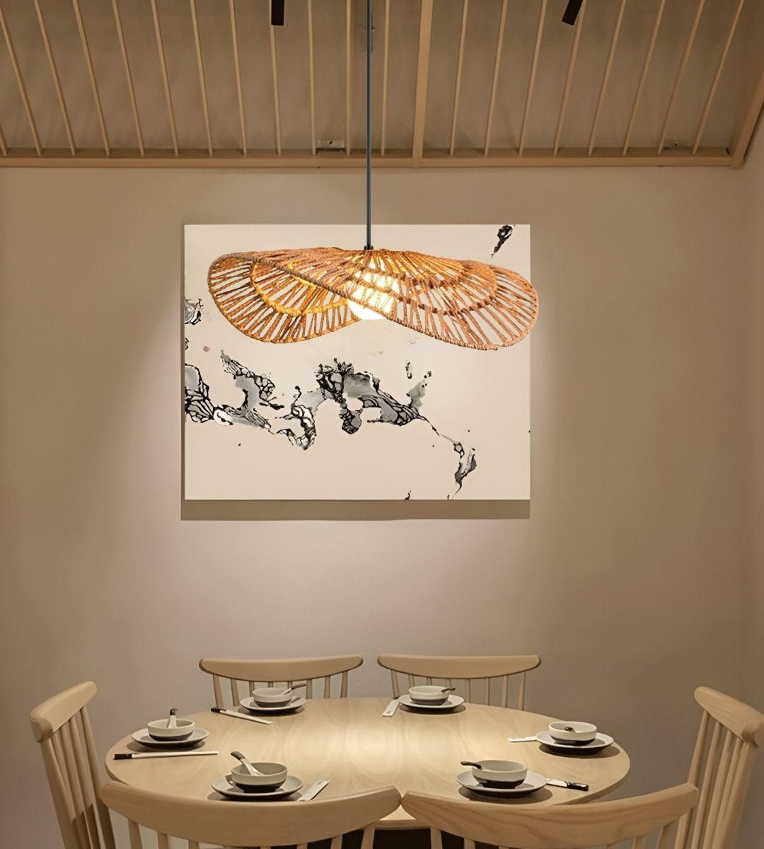 Lámpara Colgante Techo Tejida Rústica Creativa 30cm Jhn-9