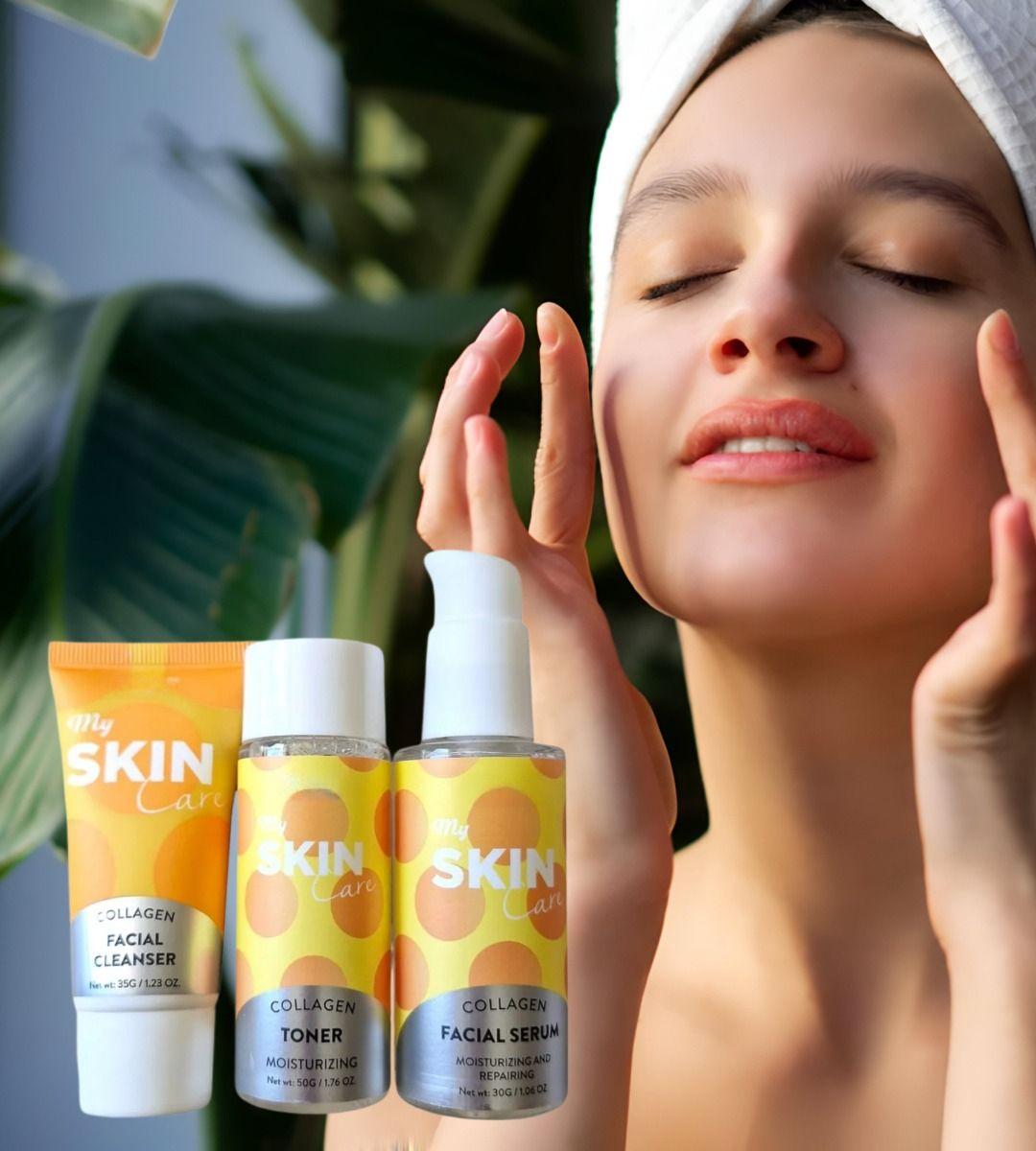 Kit Skincare Colágeno Limpiador Tónico Serum Facial Jhn-3