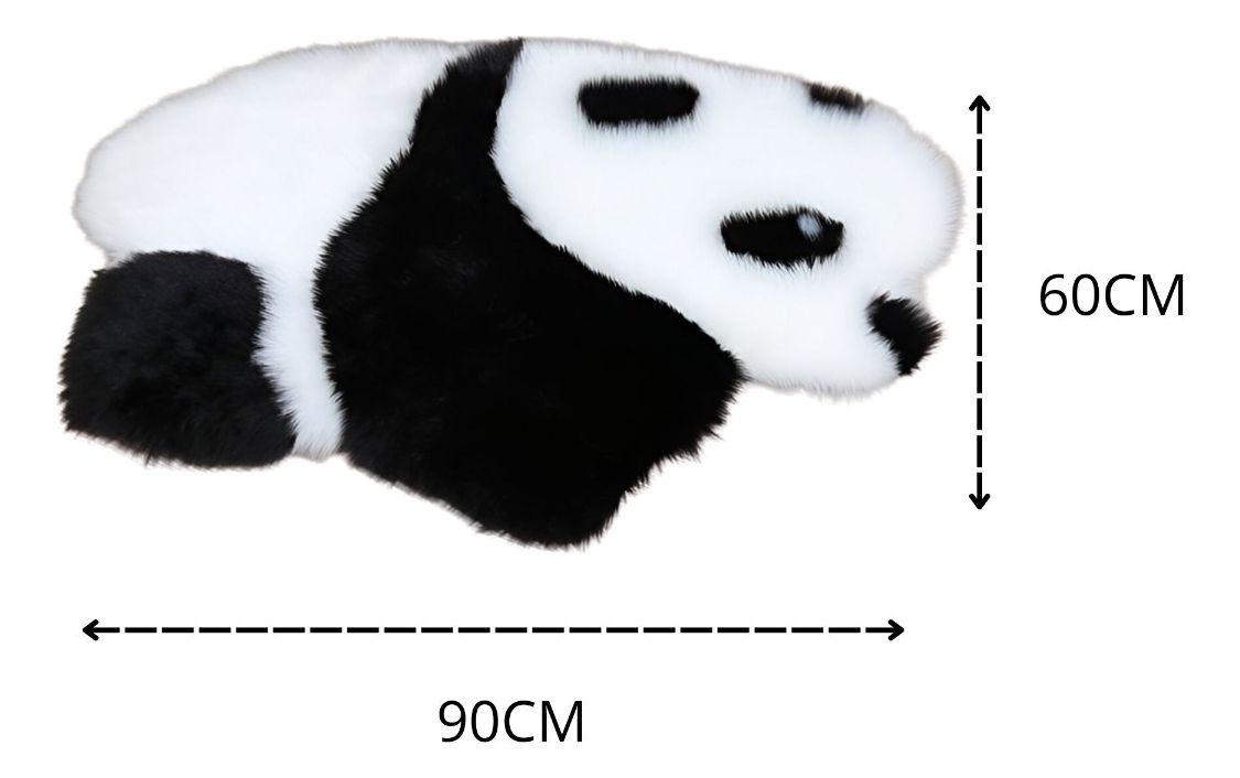 Alfombra Moderna Panda Antideslizante Blanco Negro Jhn-8