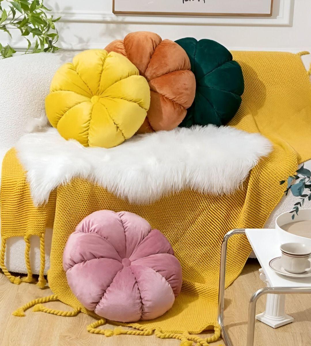 Cojín Redondo Almohada Calabaza Decoración Hogar Jhn-9