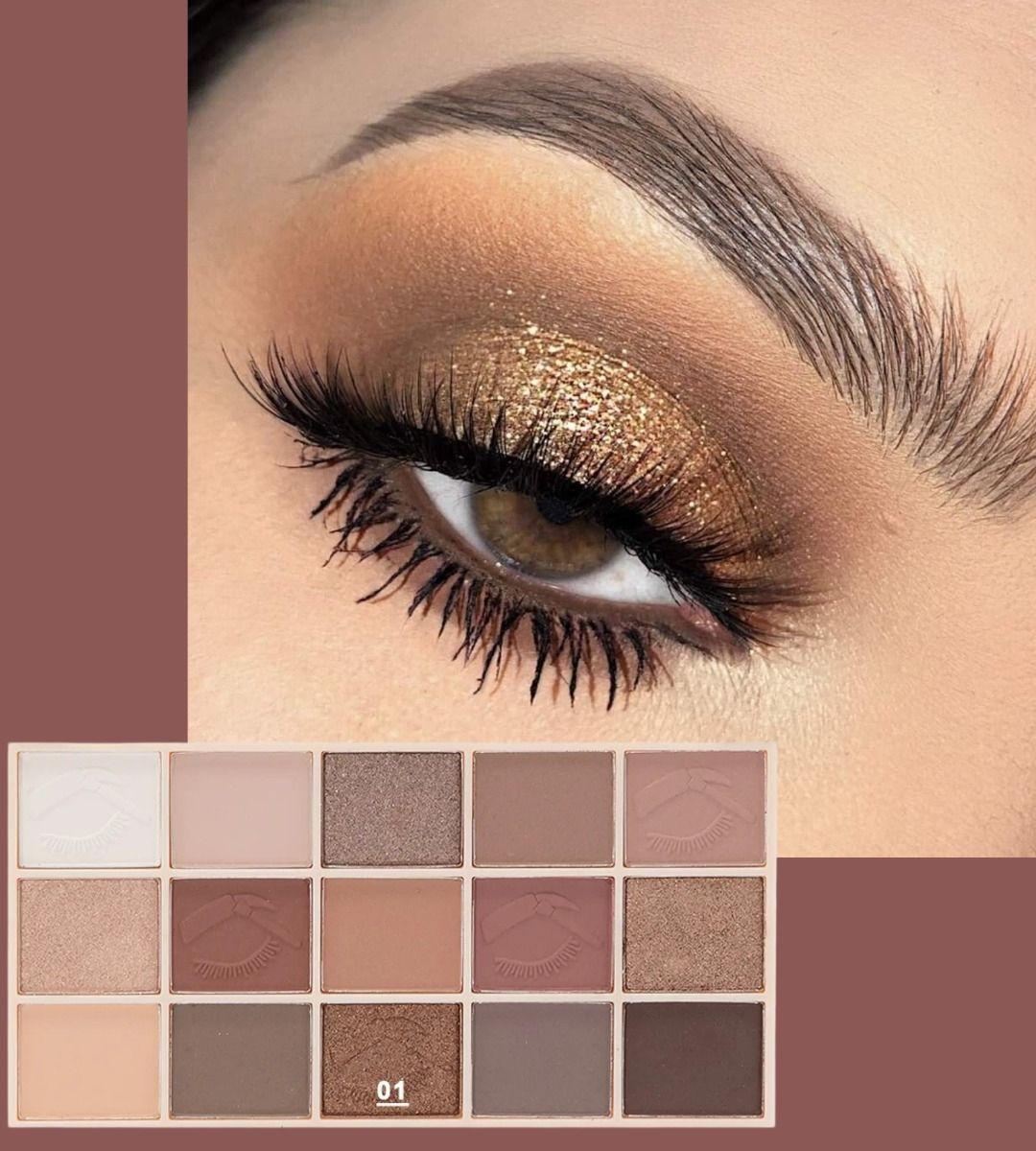 Set 2 Sombra Ojos Paleta 15 Tonos Vibrante Duradera Jhn-1