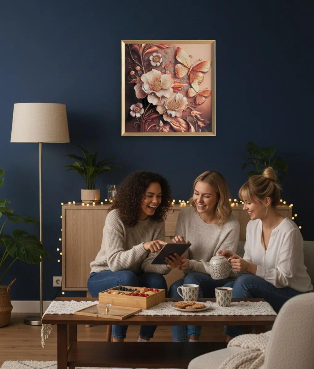 Cuadro Decorativo Diseño Floral Adorno Estilo Romántico Jhn-2