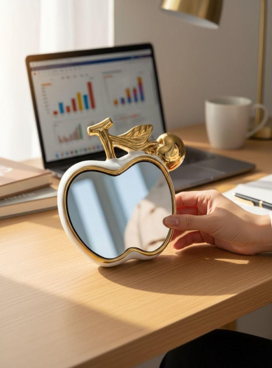 Espejo Decorativo Mesa Forma Manzana Adorno Hogar Jhn-4