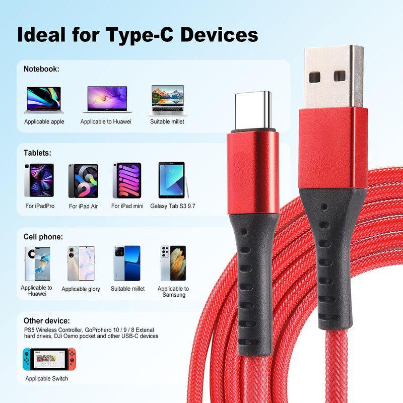 Set 4 Cables USB A To C Carga Rapida Datos Celulares Lau-2