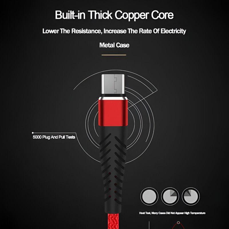 Set 4 Cables USB A To C Carga Rapida Datos Celulares Lau-7