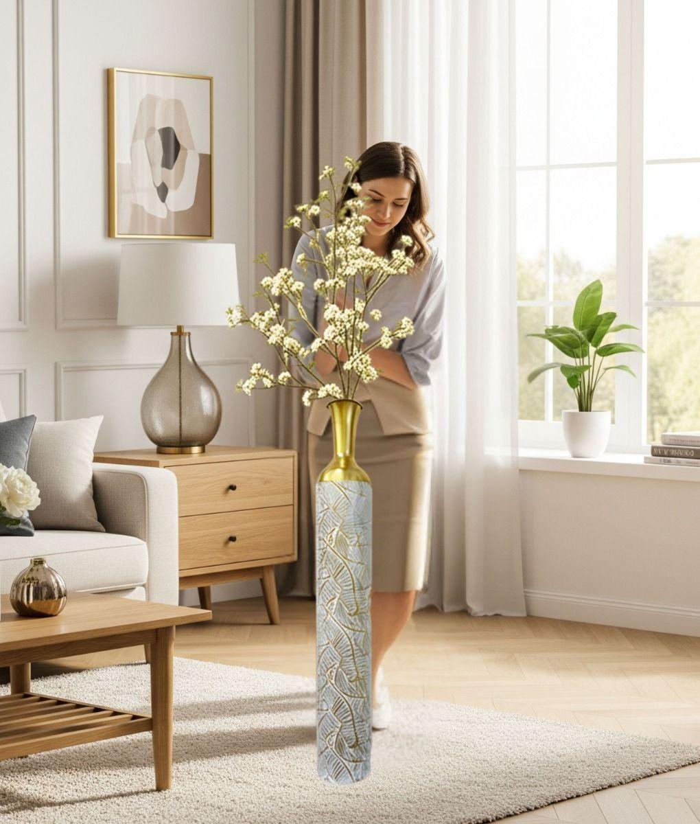 Florero Decorativo Lujo Alto Elegante Tropical Hogar Jhn-3