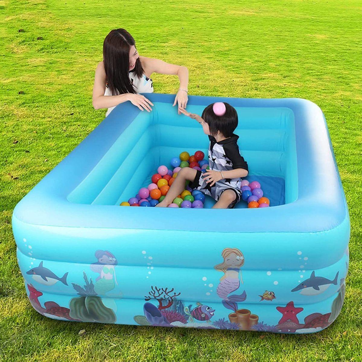 PISCINA INFLABLE RECTANGULAR GRANDE FAMILIAR NIÑOS LAU-7