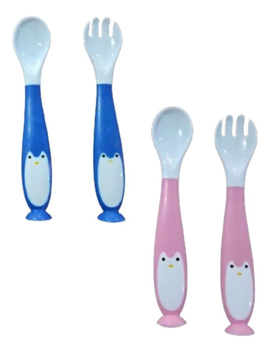 SET 3 PACK CUBIERTO FLEXIBLE ENTRENAMIENTO SILICONA BEBE LAU-3