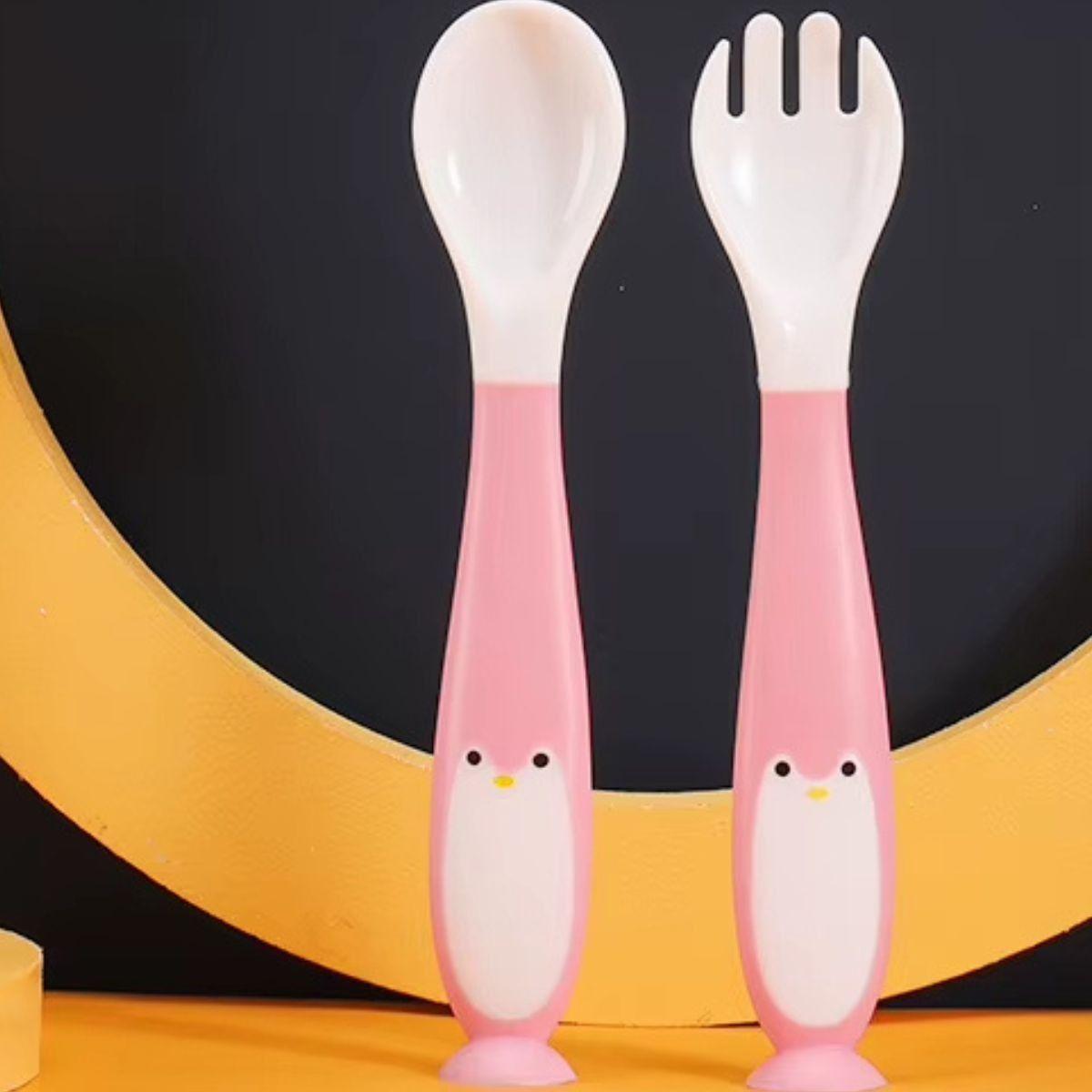 SET 3 PACK CUBIERTO FLEXIBLE ENTRENAMIENTO SILICONA BEBE LAU-9