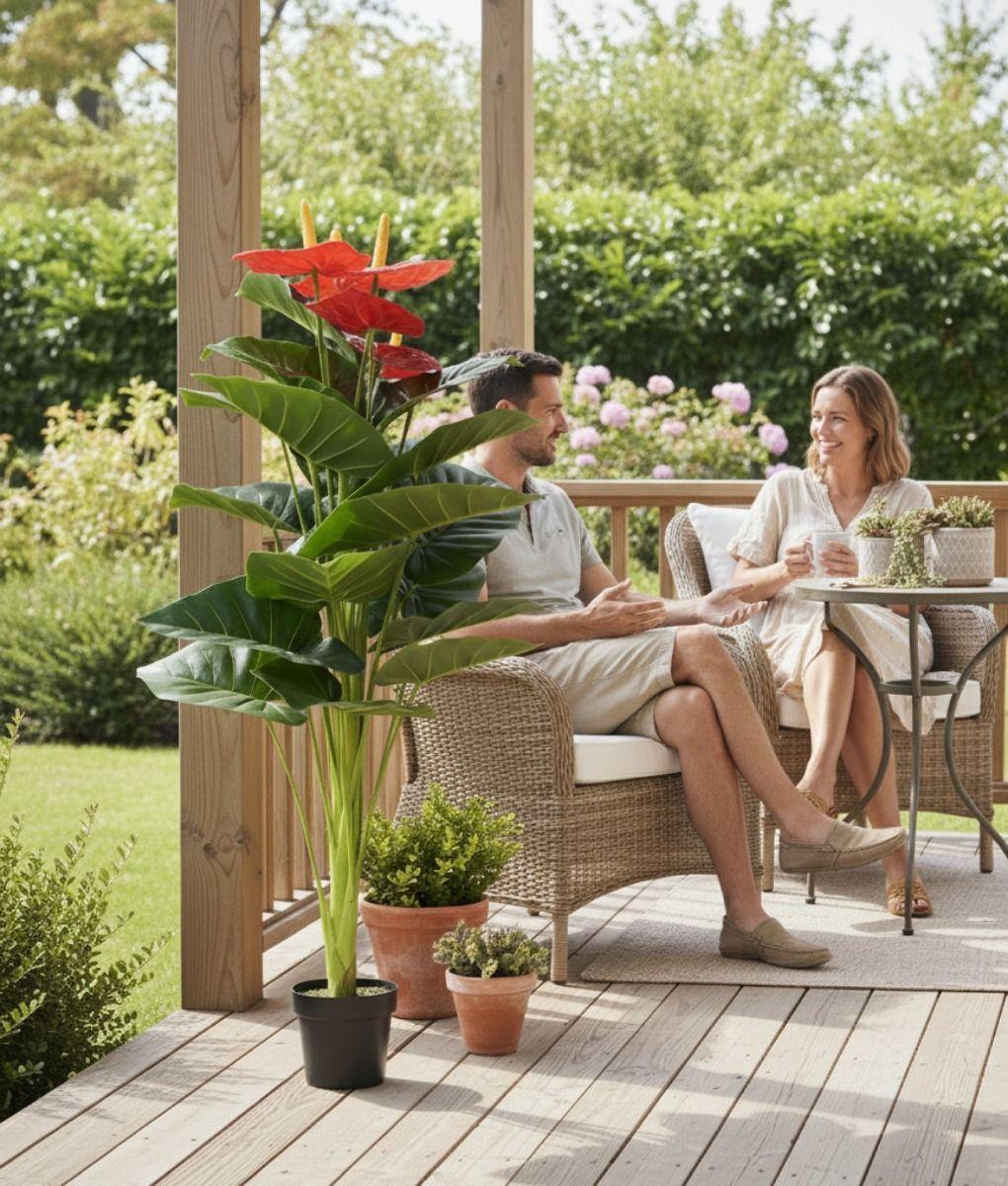 Planta Artificial Anturio Exuberante Adorno Hogar Jhn-3