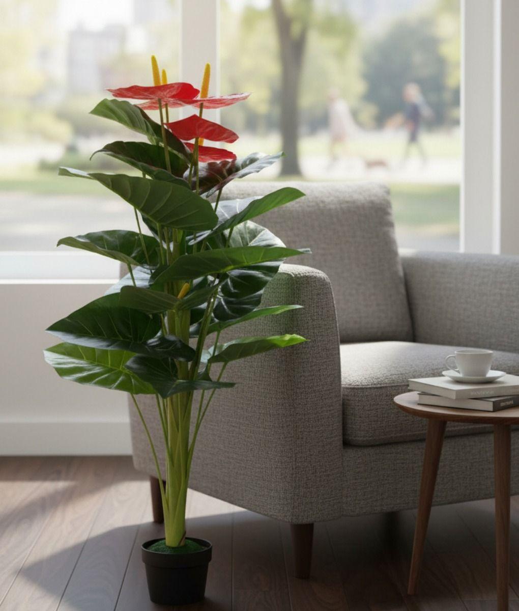 Planta Artificial Anturio Exuberante Adorno Hogar Jhn-8