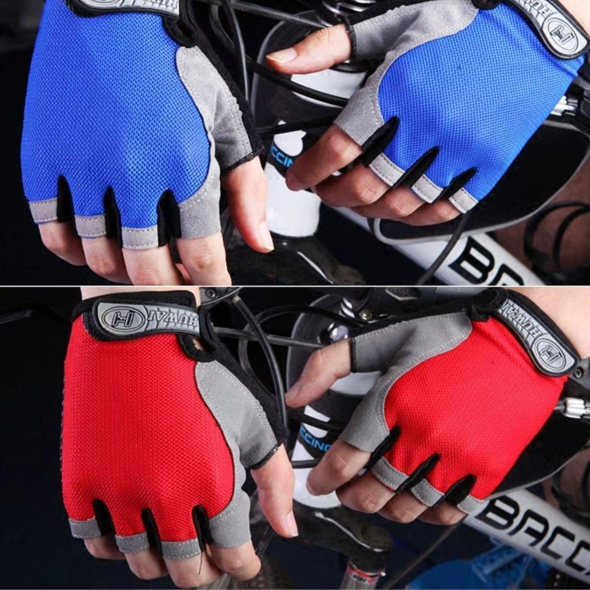 SET 2 GUANTES DEPORTIVOS CICLISMO GIMNASIO VELCRO LAU-6
