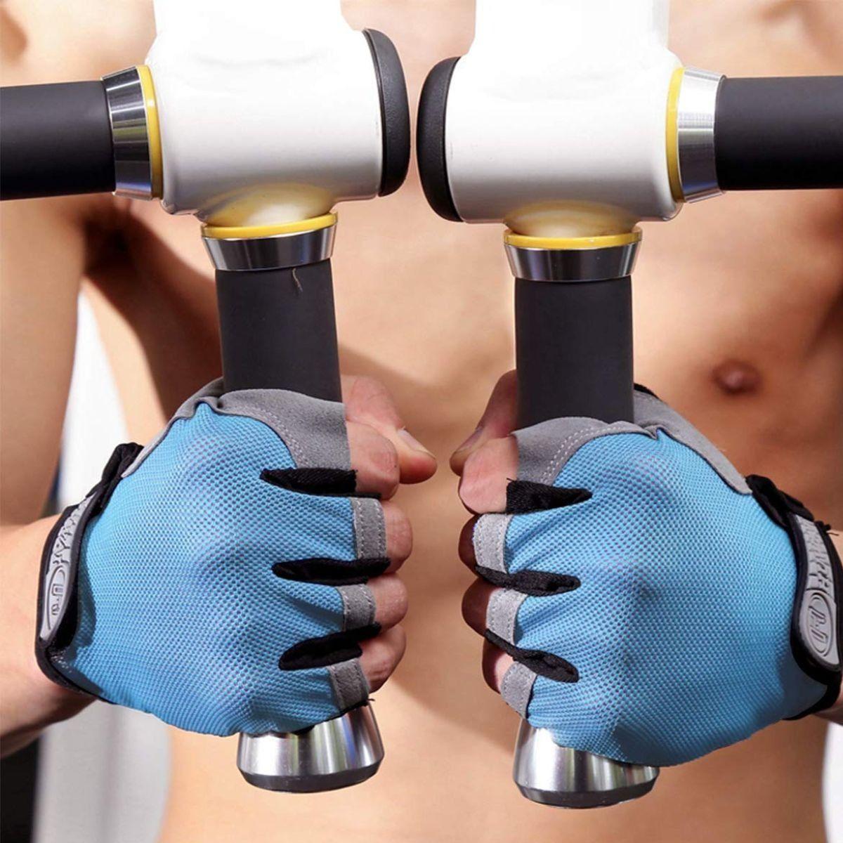 SET 2 GUANTES DEPORTIVOS CICLISMO GIMNASIO VELCRO LAU-8