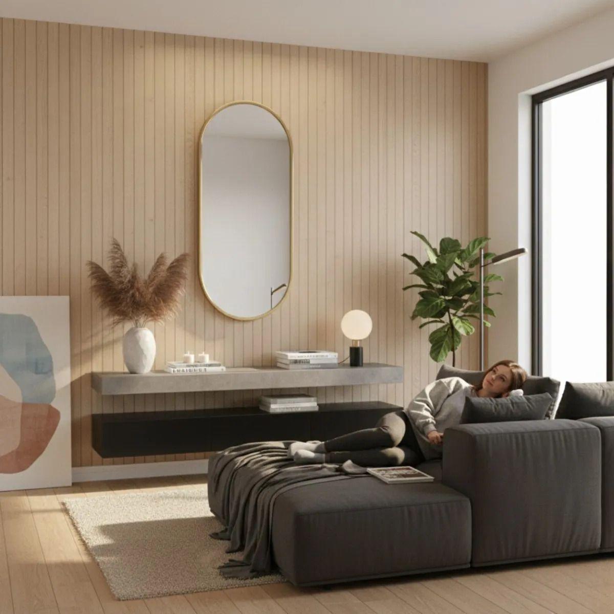 Espejo Decorativo Pared Ovalado Estilo Minimalista Hogar Jhn-4