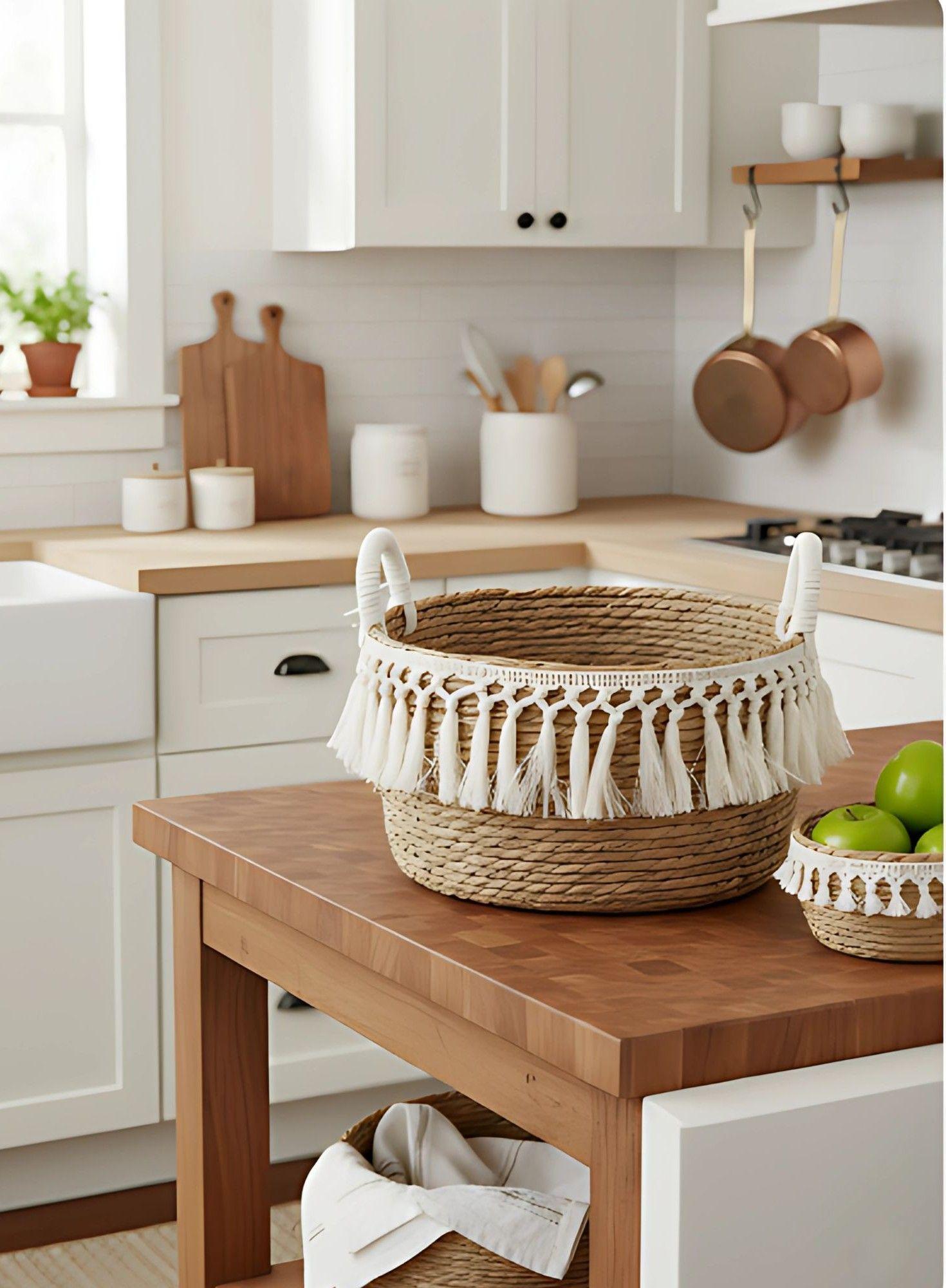 Set 3 Canastos Decorativos Almacenamiento Natural Hogar Jhn-5