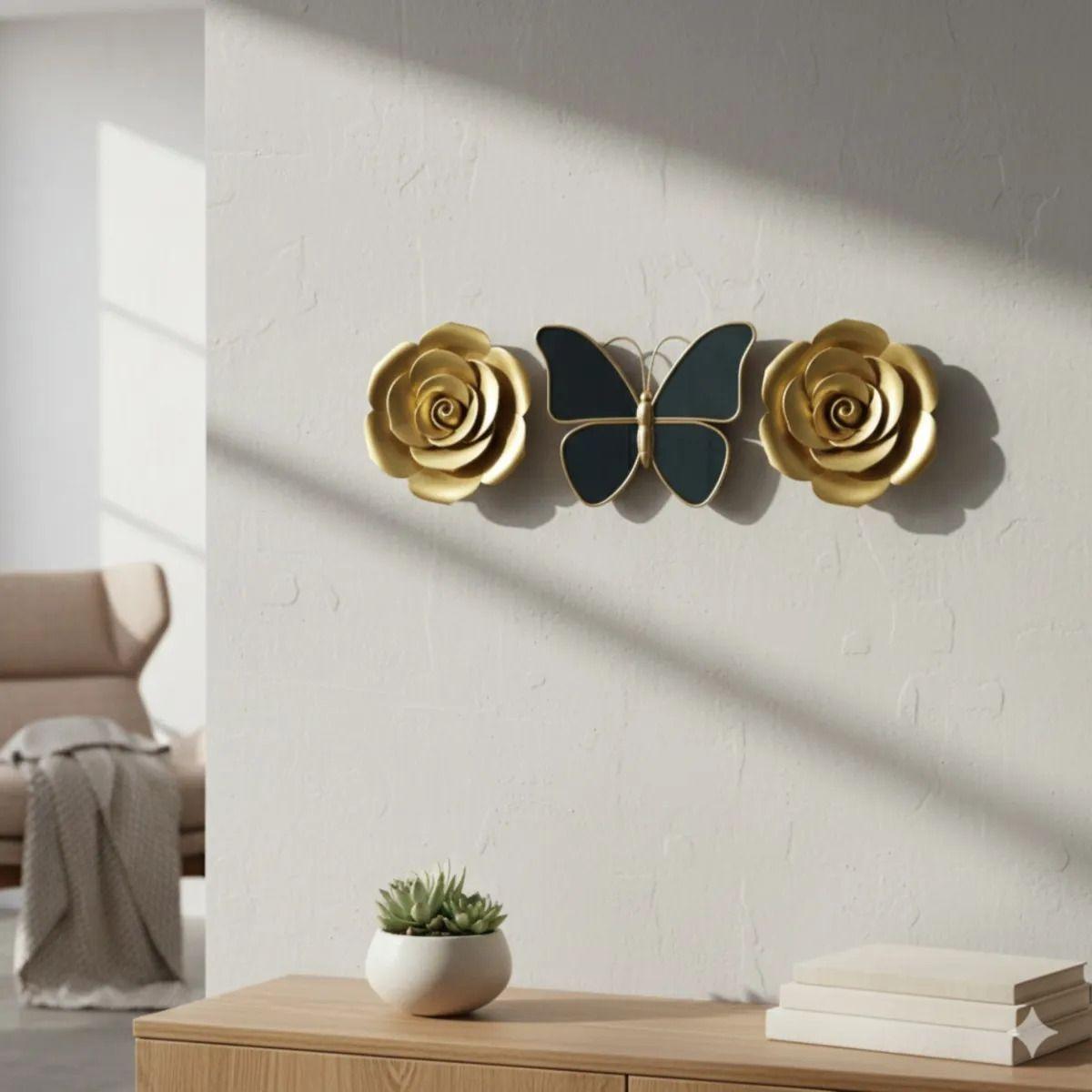 Set Decoración Pared 3 Piezas Estilo Minimalista Floral Jhn-8