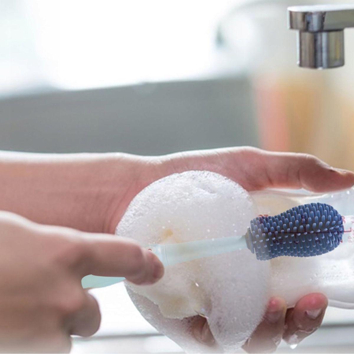 SET 2 CEPILLOS LIMPIA MAMADERA SILICONA BIBERON BEBE LAU-2