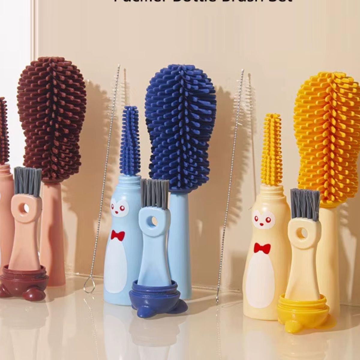 SET 2 CEPILLOS LIMPIA MAMADERA SILICONA BIBERON BEBE LAU-5