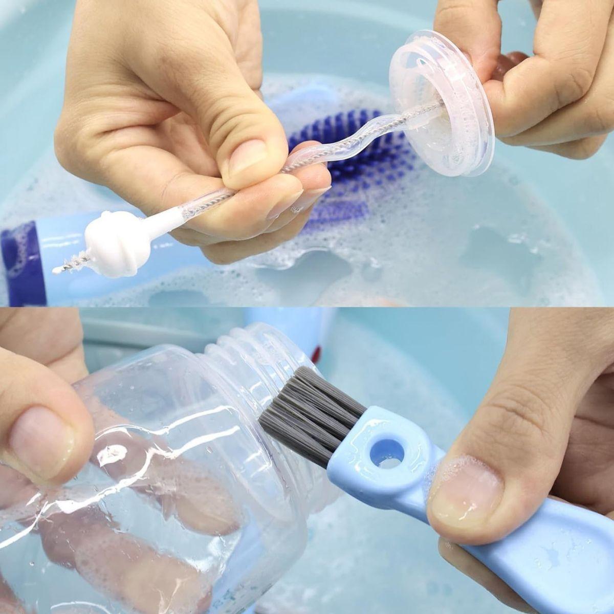 SET 2 CEPILLOS LIMPIA MAMADERA SILICONA BIBERON BEBE LAU-7