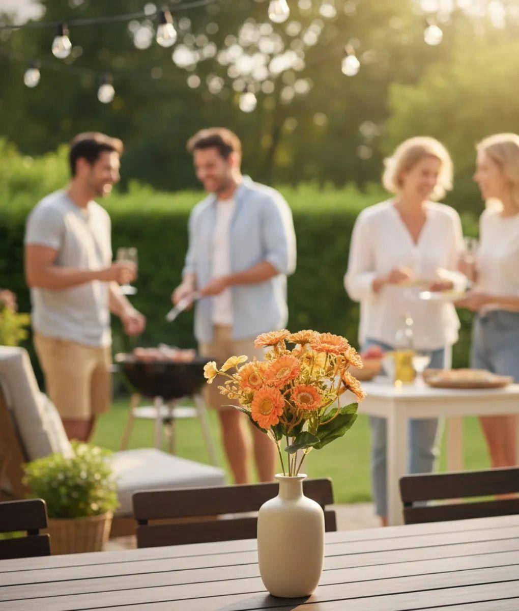 Set 4 Ramo Flores Artificiales Frescura Encanto Adorno Jhn-6