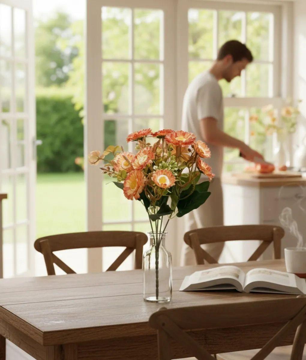 Set 4 Ramo Flores Artificiales Frescura Encanto Adorno Jhn-7