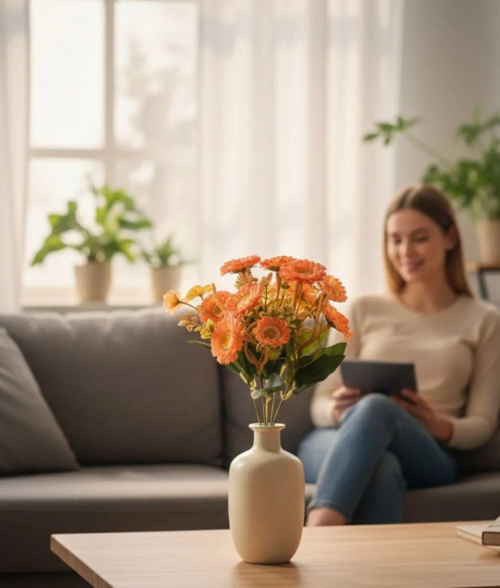 Set 4 Ramo Flores Artificiales Frescura Encanto Adorno Jhn-8