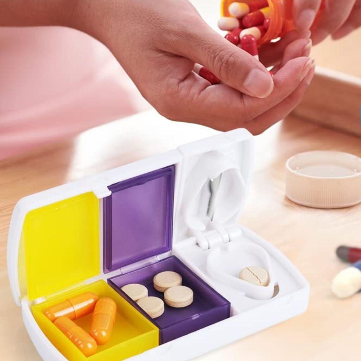 SET 10 PASTILLERO CORTADOR PASTILLA VIAJE PORTATIL LAU-2