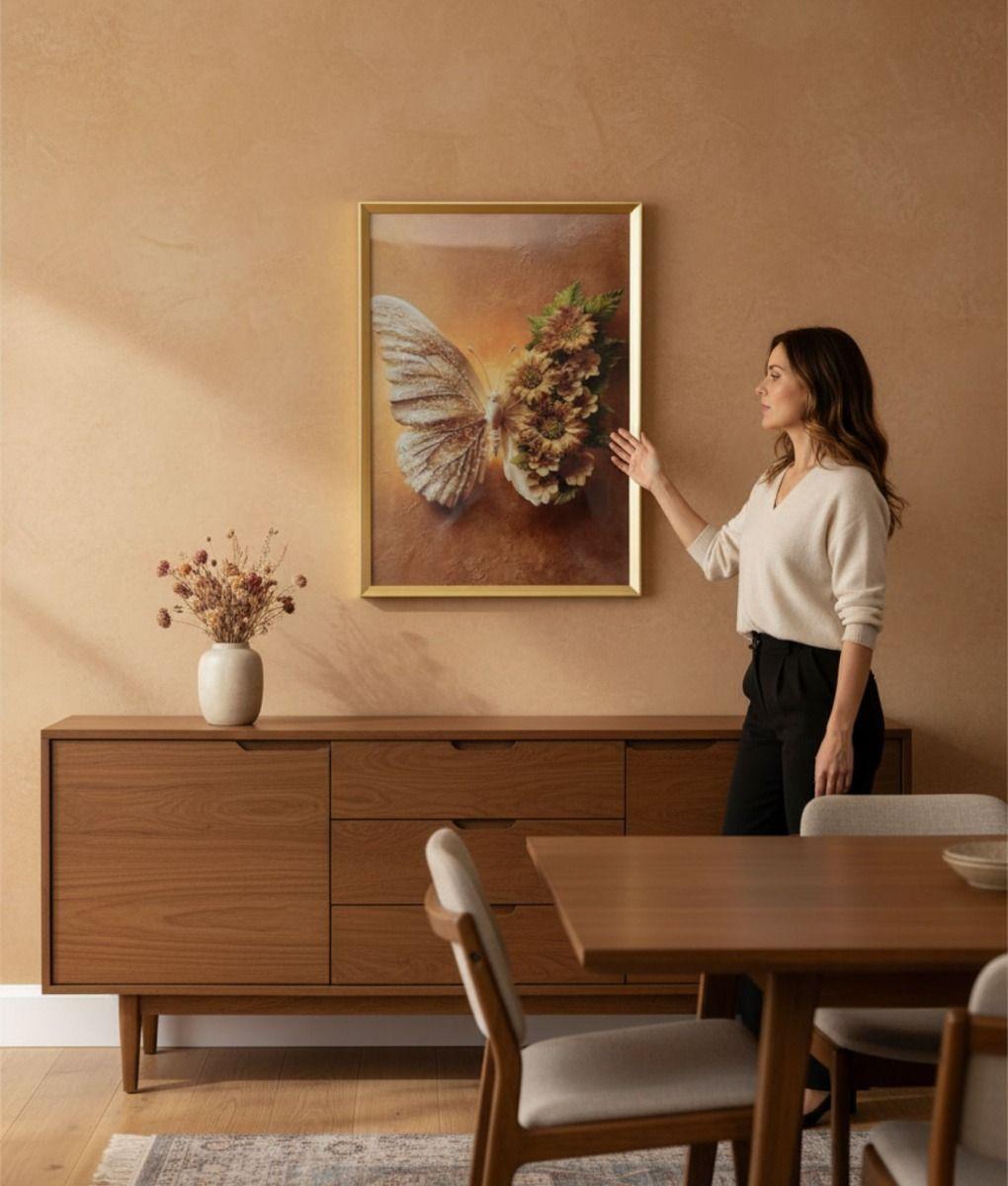 Cuadro Decorativo Escena Mariposa Marco Adorno Hogar Jhn-3