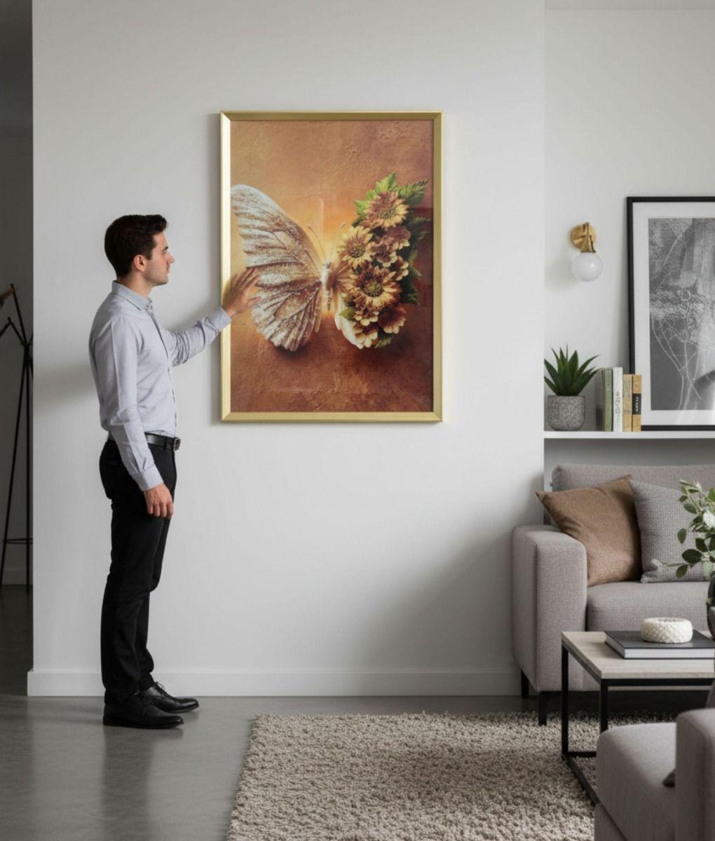 Cuadro Decorativo Escena Mariposa Marco Adorno Hogar Jhn-4