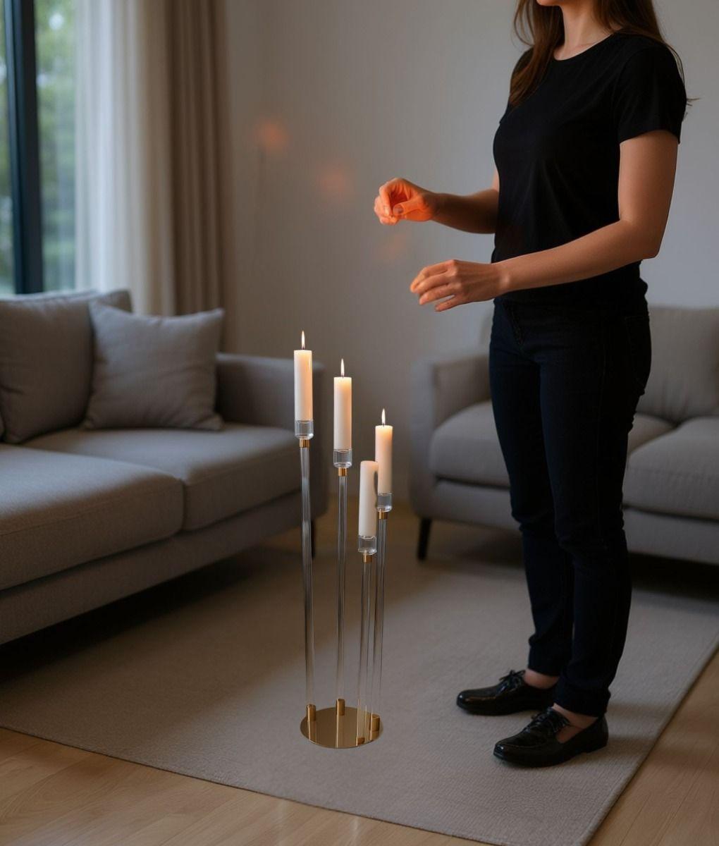 Portavelas Decorativo Funcional Moderno Piso Mesa Adorno Jhn-4