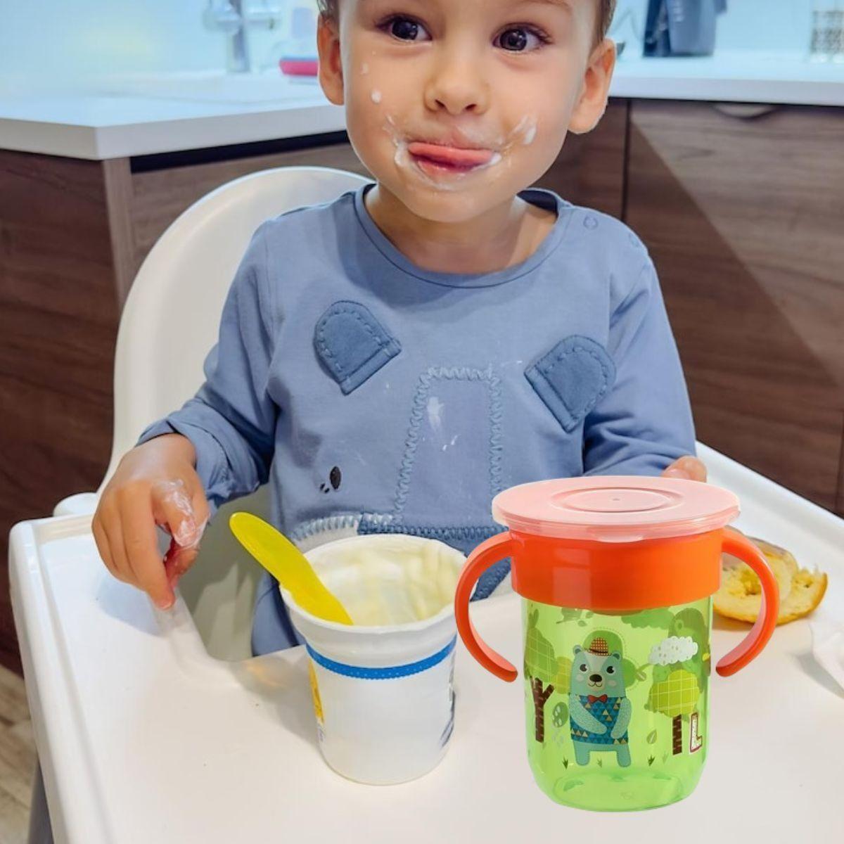 SET 3 VASOS ASA GIRATORIO ANTIDERRAME DIVERTIDO NIÑOS LAU-9