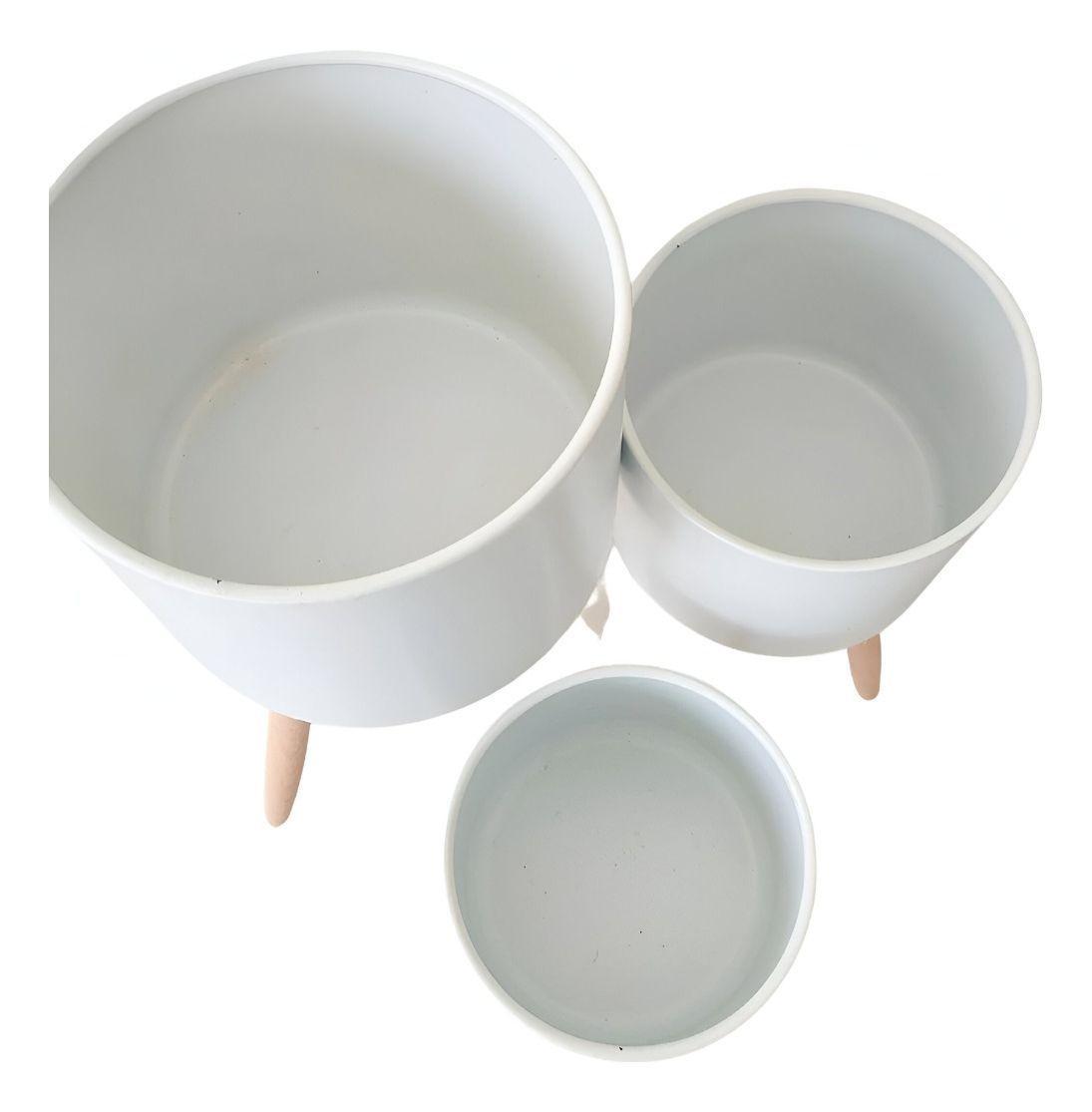 Set Macetas Planta Patas Interior Exterior Flores Blanca Jhn-3