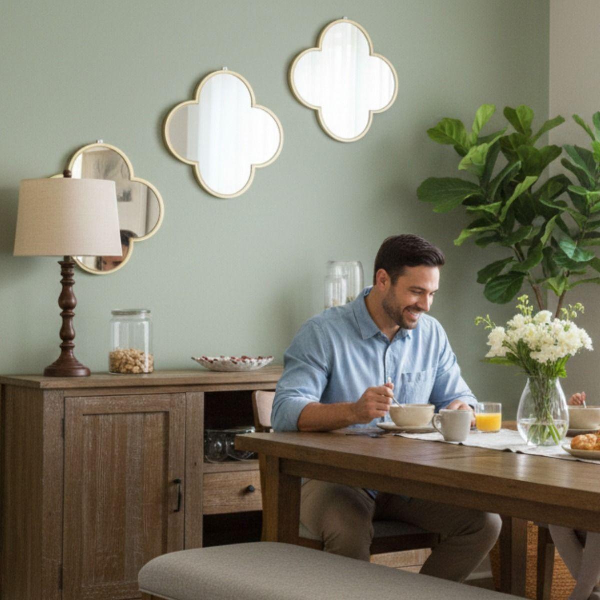 Set 3 Espejo Decorativo Pared Elegancia Clásica Adorno Jhn-2